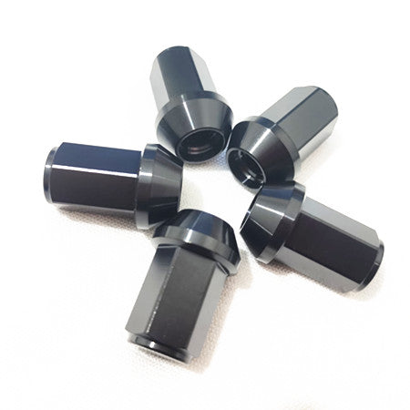 Black titanium lug nuts m12x1.5x35 closed taper seat (20pcs)