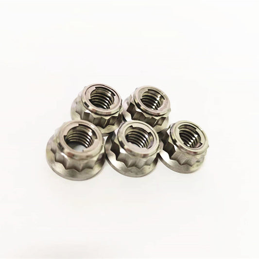 Titanium 12point  metal lock flange nuts m10x1/1.25/1.5（1pc）