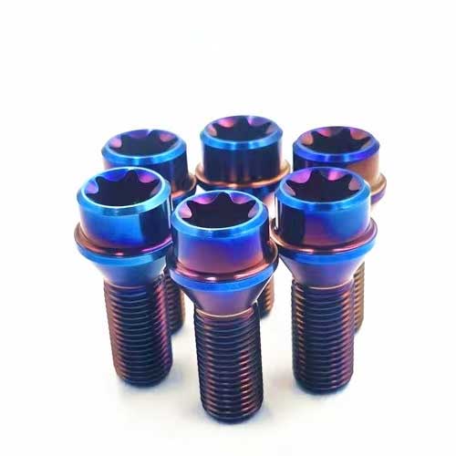 Titanium Lug Bolts Kit M14x1.5mm T70 Torx Head Cone Seat( Package of 10pcs)